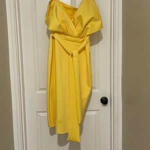 Yellow midi dress